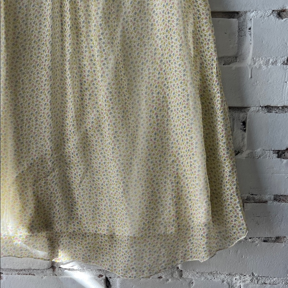 SILK Sunshine Floral Sleeveless Chiffon Camisole in Pale Yellow - Picture 5 of 13